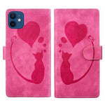 เคสโทรศัพท์หนังปั๊มลายปากกาและหัวใจแมว สำหรับ iPhone 13 mini, สำหรับ iPhone 12, สำหรับ iPhone 12 Pro Max, สำหรับ iPhone 12 Pro, สำหรับ iPhone 12 mini, สำหรับ iPhone 11 Pro Max, สำหรับ iPhone 11, สำหรับ iPhone 11 Pro