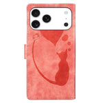 เคสโทรศัพท์หนังปั๊มลายปากกา หัวใจ แมว สำหรับ iPhone 17 Pro Max, สำหรับ iPhone 17 Pro, สำหรับ iPhone 17, สำหรับ iPhone Air, สำหรับ iPhone 15 Pro Max, สำหรับ iPhone 15 Pro, สำหรับ iPhone 15 Plus, สำหรับ iPhone 15