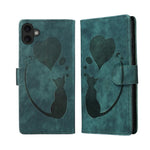 เคสโทรศัพท์หนังปั๊มลายปากกา หัวใจ แมว สำหรับ iPhone 17 Pro Max, สำหรับ iPhone 17 Pro, สำหรับ iPhone 17, สำหรับ iPhone Air, สำหรับ iPhone 15 Pro Max, สำหรับ iPhone 15 Pro, สำหรับ iPhone 15 Plus, สำหรับ iPhone 15