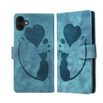 เคสโทรศัพท์หนังปั๊มลายปากกา หัวใจ แมว สำหรับ iPhone 17 Pro Max, สำหรับ iPhone 17 Pro, สำหรับ iPhone 17, สำหรับ iPhone Air, สำหรับ iPhone 15 Pro Max, สำหรับ iPhone 15 Pro, สำหรับ iPhone 15 Plus, สำหรับ iPhone 15