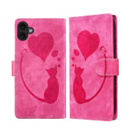 เคสโทรศัพท์หนังปั๊มลายปากกา หัวใจ แมว สำหรับ iPhone 17 Pro Max, สำหรับ iPhone 17 Pro, สำหรับ iPhone 17, สำหรับ iPhone Air, สำหรับ iPhone 15 Pro Max, สำหรับ iPhone 15 Pro, สำหรับ iPhone 15 Plus, สำหรับ iPhone 15
