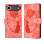 เคสโทรศัพท์หนังปั๊มลายปากกา หัวใจ แมว สำหรับ iPhone 17 Pro Max, สำหรับ iPhone 17 Pro, สำหรับ iPhone 17, สำหรับ iPhone Air, สำหรับ iPhone 15 Pro Max, สำหรับ iPhone 15 Pro, สำหรับ iPhone 15 Plus, สำหรับ iPhone 15