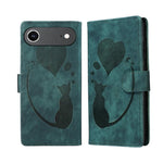 เคสโทรศัพท์หนังปั๊มลายปากกา หัวใจ แมว สำหรับ iPhone 17 Pro Max, สำหรับ iPhone 17 Pro, สำหรับ iPhone 17, สำหรับ iPhone Air, สำหรับ iPhone 15 Pro Max, สำหรับ iPhone 15 Pro, สำหรับ iPhone 15 Plus, สำหรับ iPhone 15