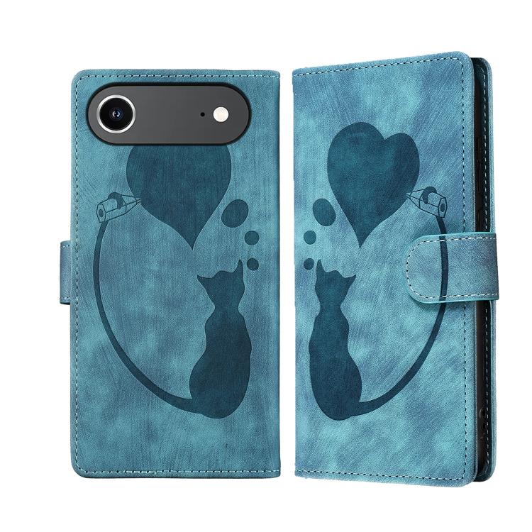 เคสโทรศัพท์หนังปั๊มลายปากกา หัวใจ แมว สำหรับ iPhone 17 Pro Max, สำหรับ iPhone 17 Pro, สำหรับ iPhone 17, สำหรับ iPhone Air, สำหรับ iPhone 15 Pro Max, สำหรับ iPhone 15 Pro, สำหรับ iPhone 15 Plus, สำหรับ iPhone 15