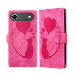 เคสโทรศัพท์หนังปั๊มลายปากกา หัวใจ แมว สำหรับ iPhone 17 Pro Max, สำหรับ iPhone 17 Pro, สำหรับ iPhone 17, สำหรับ iPhone Air, สำหรับ iPhone 15 Pro Max, สำหรับ iPhone 15 Pro, สำหรับ iPhone 15 Plus, สำหรับ iPhone 15