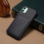 เคสโทรศัพท์ที่ใส่บัตรสองช่องลายหนังลูกวัว D04 สำหรับ iPhone 11, สำหรับ iPhone 11 Pro, สำหรับ iPhone X / XS, สำหรับ iPhone XR, สำหรับ iPhone XS Max, สำหรับ iPhone 7 Plus / 8 Plus