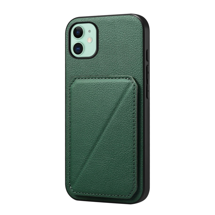 เคสโทรศัพท์ที่ใส่บัตรสองช่องลายหนังลูกวัว D04 สำหรับ iPhone 11, สำหรับ iPhone 11 Pro, สำหรับ iPhone X / XS, สำหรับ iPhone XR, สำหรับ iPhone XS Max, สำหรับ iPhone 7 Plus / 8 Plus