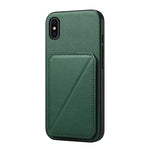 เคสโทรศัพท์ที่ใส่บัตรสองช่องลายหนังลูกวัว D04 สำหรับ iPhone 11, สำหรับ iPhone 11 Pro, สำหรับ iPhone X / XS, สำหรับ iPhone XR, สำหรับ iPhone XS Max, สำหรับ iPhone 7 Plus / 8 Plus