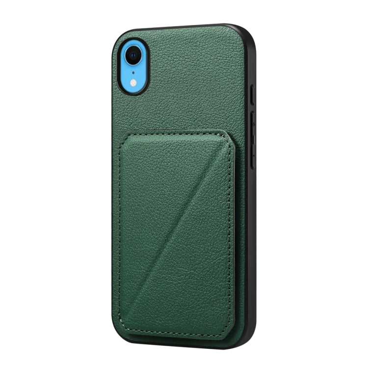 เคสโทรศัพท์ที่ใส่บัตรสองช่องลายหนังลูกวัว D04 สำหรับ iPhone 11, สำหรับ iPhone 11 Pro, สำหรับ iPhone X / XS, สำหรับ iPhone XR, สำหรับ iPhone XS Max, สำหรับ iPhone 7 Plus / 8 Plus