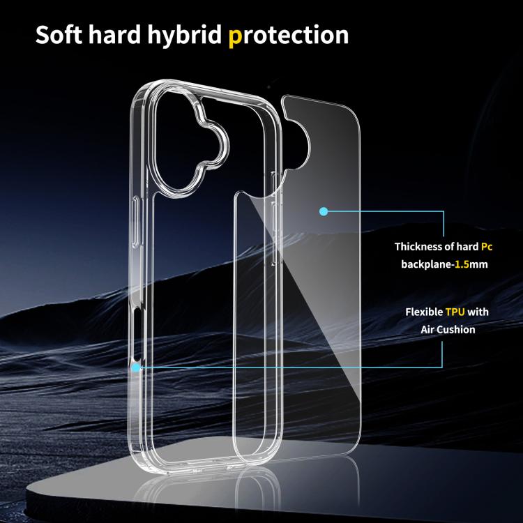 เคสโทรศัพท์ TPU อะคริลิกกันรอยขีดข่วน สำหรับ iPhone 17e / 16e, สำหรับ iPhone 17 Pro Max, สำหรับ iPhone 17 Pro, สำหรับ iPhone 17, สำหรับ iPhone Air, สำหรับ iPhone 16 Pro Max, สำหรับ iPhone 16 Pro, สำหรับ iPhone 16 Plus, สำหรับ iPhone 16