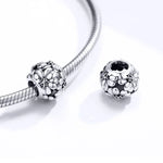 ลูกปัดเดซี่เรียบง่ายเงินสเตอร์ลิง S925 อุปกรณ์สร้อยข้อมือสร้อยคอ DIY