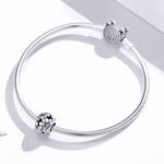 ลูกปัดเดซี่เรียบง่ายเงินสเตอร์ลิง S925 อุปกรณ์สร้อยข้อมือสร้อยคอ DIY