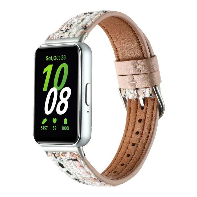 Woolen Leather Watch Band, For Samsung Galaxy Fit 3