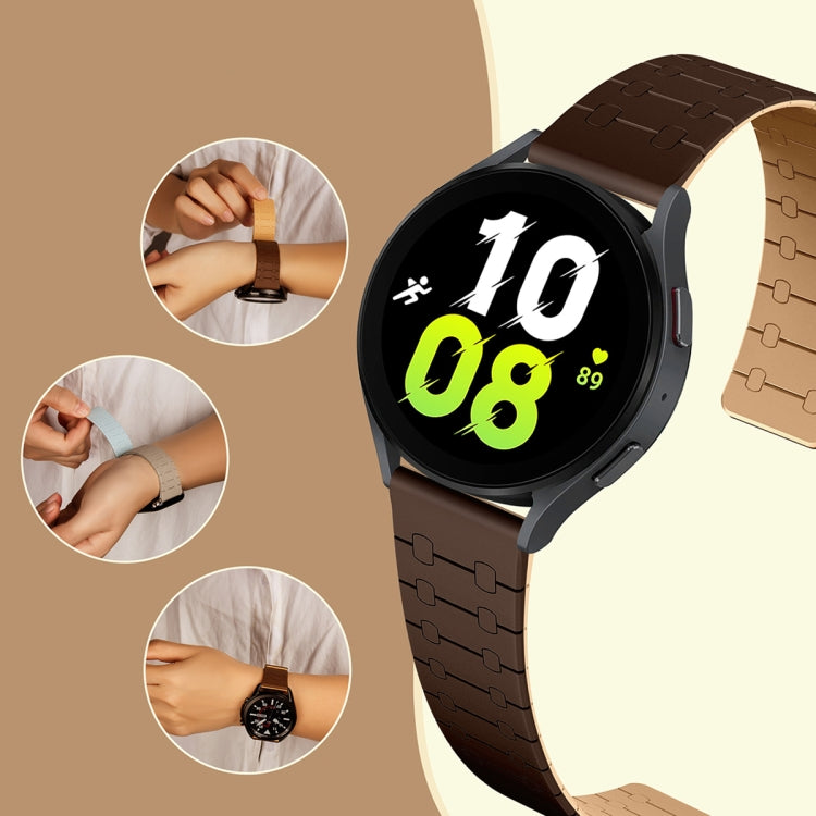 สายรัดนาฬิกาซิลิโคนแม่เหล็กสองสีแบบห่วง สำหรับ Samsung Galaxy Watch 6 / 5 / 4