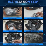 T02 1 Pair 2.5 inch Car Bifocal LED Lens Headlight, Left Driving, T02