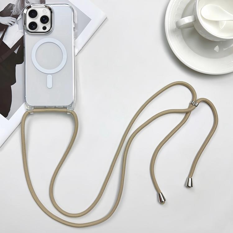 เคสโทรศัพท์ PC + TPU แบบแม่เหล็ก MagSafe พร้อมสายคล้อง สำหรับ iPhone Air, สำหรับ iPhone 16 Pro Max, สำหรับ iPhone 16 Pro, สำหรับ iPhone 16 Plus