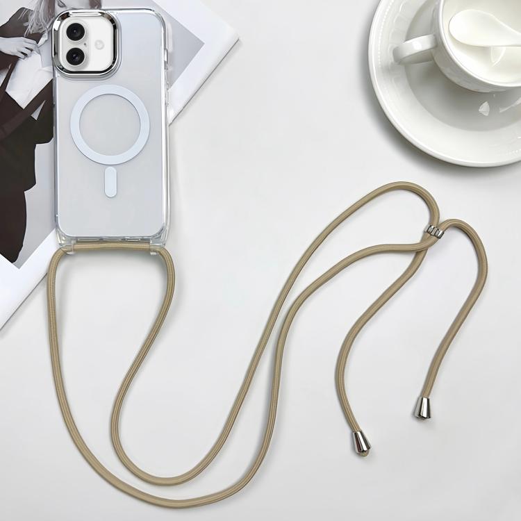 เคสโทรศัพท์ PC + TPU แบบแม่เหล็ก MagSafe พร้อมสายคล้อง สำหรับ iPhone Air, สำหรับ iPhone 16 Pro Max, สำหรับ iPhone 16 Pro, สำหรับ iPhone 16 Plus
