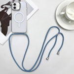 เคสโทรศัพท์ PC + TPU แบบแม่เหล็ก MagSafe พร้อมสายคล้อง สำหรับ iPhone Air, สำหรับ iPhone 16 Pro Max, สำหรับ iPhone 16 Pro, สำหรับ iPhone 16 Plus