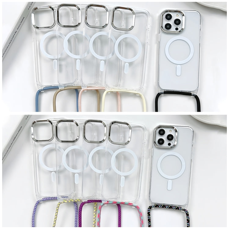 เคสโทรศัพท์ PC + TPU แบบแม่เหล็ก MagSafe พร้อมสายคล้อง สำหรับ iPhone 17e / 16e, สำหรับ iPhone 17 Pro Max, สำหรับ iPhone 17 Pro, สำหรับ iPhone 17