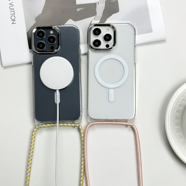 เคสโทรศัพท์ PC + TPU แบบแม่เหล็ก MagSafe พร้อมสายคล้อง สำหรับ iPhone 17e / 16e, สำหรับ iPhone 17 Pro Max, สำหรับ iPhone 17 Pro, สำหรับ iPhone 17