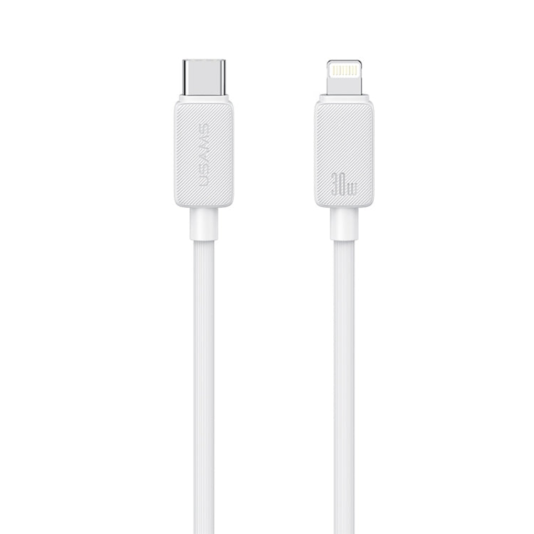 USAMS US-SJ697 สายชาร์จเร็ว 30W USB-C / Type-C เป็น 8 Pin ลายเส้น ความยาว 1 ม., 2 ม., 3 ม.