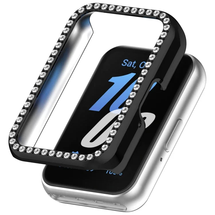 เคสป้องกันนาฬิกา PC แบบครึ่งแพ็คเพชรกลวง สำหรับ Samsung Galaxy Fit 3