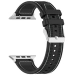 สายซิลิโคนถักไนลอนไฮบริดพร้อมบัคเคิลธรรมดา สำหรับ Apple Watch 42 มม., สำหรับ Apple Watch 38 มม.