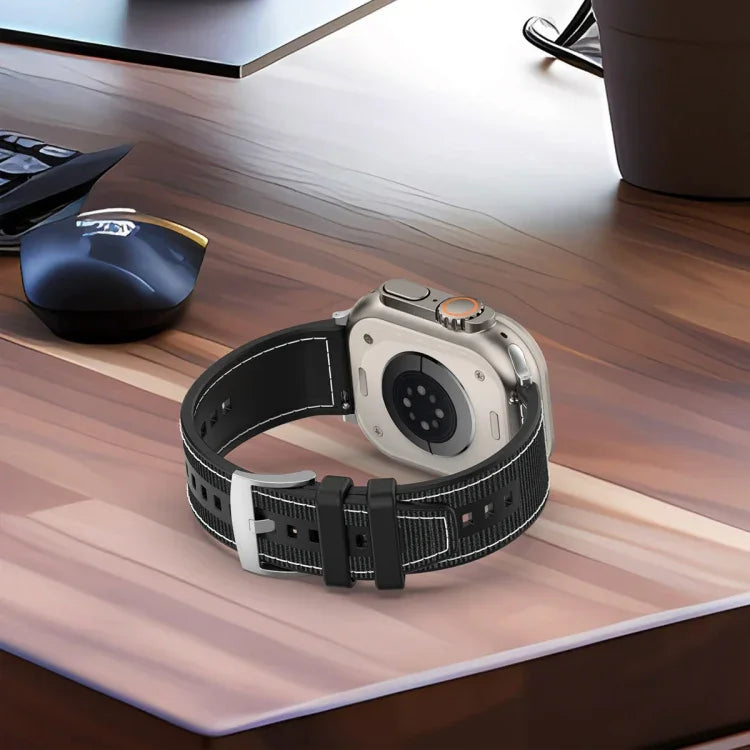 สายซิลิโคนถักไนลอนไฮบริดพร้อมบัคเคิลอย่างเป็นทางการ สำหรับ Apple Watch 42 มม., สำหรับ Apple Watch 38 มม.
