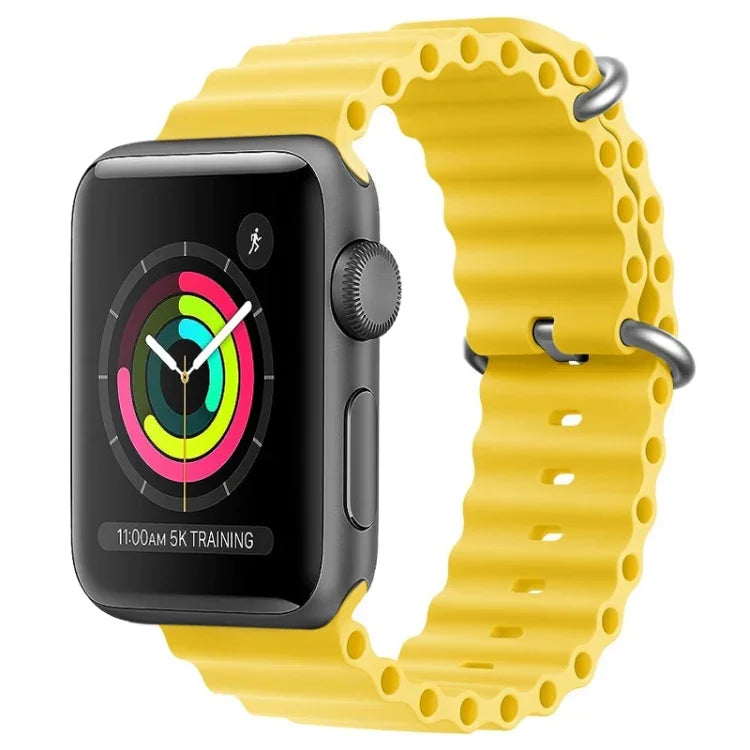 สายซิลิโคน ZGA Ocean สำหรับ Apple Watch Series 4 44 มม., สำหรับ Apple Watch Series 3 42 มม., สำหรับ Apple Watch Series 2 42 มม., สำหรับ Apple Watch 42 มม.