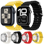 สายซิลิโคน ZGA Ocean สำหรับ Apple Watch Series 4 44 มม., สำหรับ Apple Watch Series 3 42 มม., สำหรับ Apple Watch Series 2 42 มม., สำหรับ Apple Watch 42 มม.