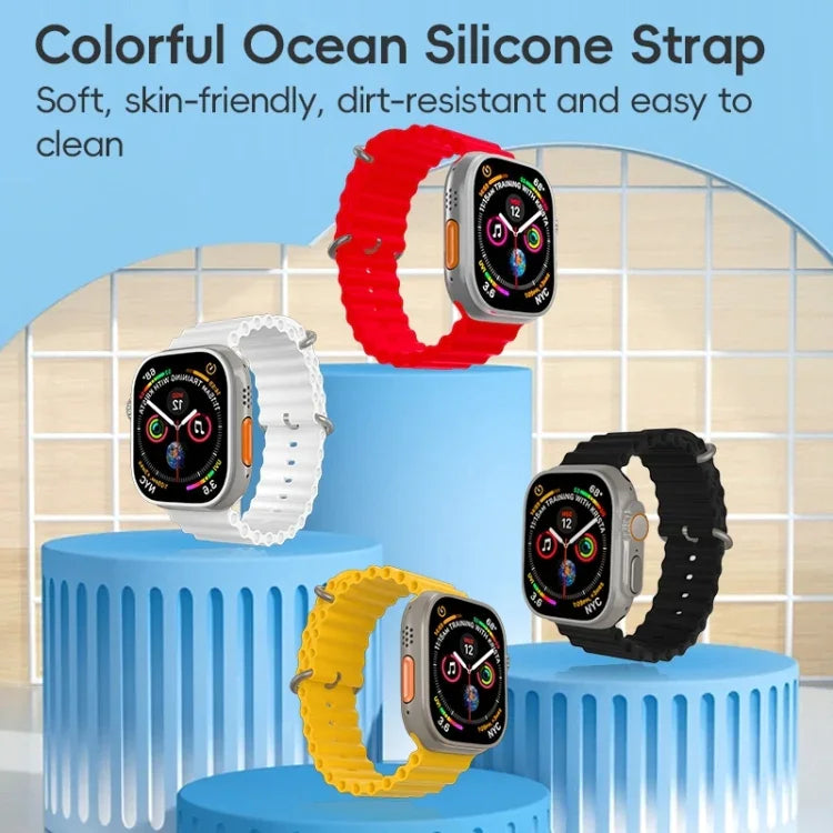 สายซิลิโคน ZGA Ocean สำหรับ Apple Watch Series 4 44 มม., สำหรับ Apple Watch Series 3 42 มม., สำหรับ Apple Watch Series 2 42 มม., สำหรับ Apple Watch 42 มม.