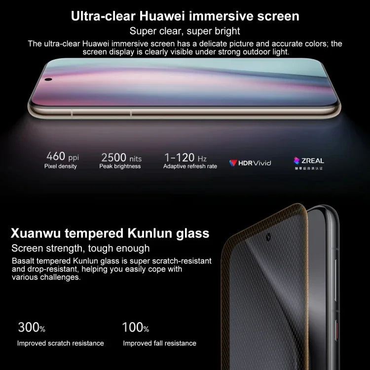HUAWEI Pura 70 Ultra, สแกนลายนิ้วมือบนหน้าจอ, 6.8 นิ้ว HarmonyOS 4.2 Kirin 9010 Octa Core สูงสุด 2.3GHz, NFC, OTG, ไม่รองรับ Google Play, 16GB+512GB, 16GB+1TB