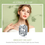 ลูกปัด Shine My Heart เงินสเตอร์ลิง S925 อุปกรณ์สร้อยข้อมือสร้อยคอ DIY