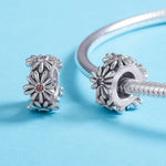 ลูกปัดพวงมาลัยเดซี่เงินสเตอร์ลิง S925 อุปกรณ์สร้อยข้อมือสร้อยคอ DIY