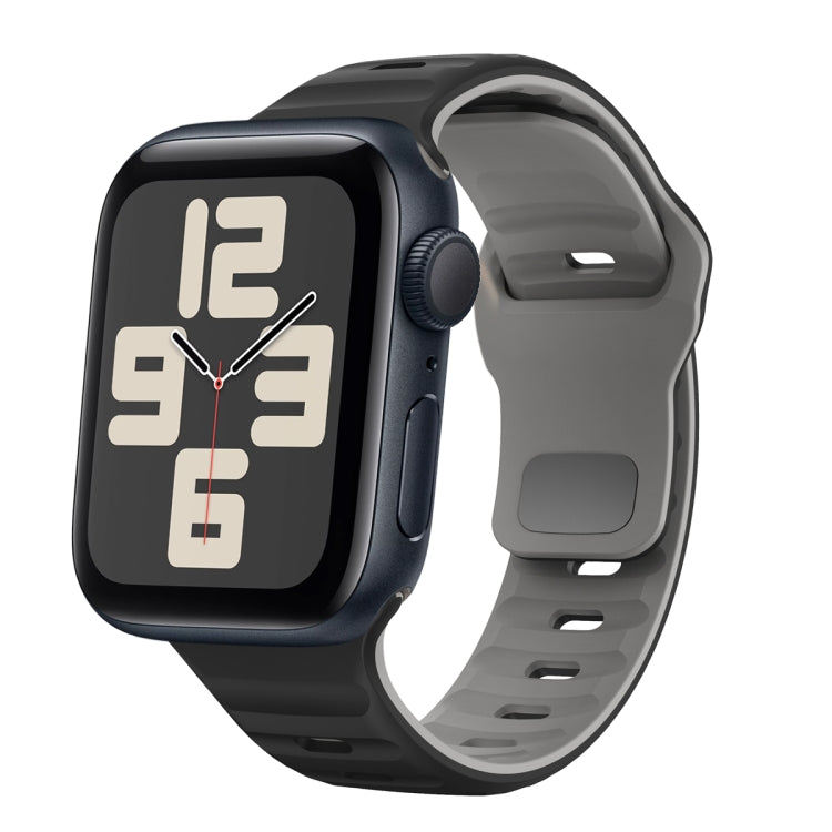 สายรัดนาฬิกาซิลิโคนแบบหัวเข็มขัดกลับลายคลื่น สำหรับ Apple Watch Series 10 ขนาด 46 มม., สำหรับ Apple Watch Series 10 ขนาด 42 มม., สำหรับ Apple Watch SE 2023 ขนาด 44 มม., สำหรับ Apple Watch SE 2023 ขนาด 40 มม.