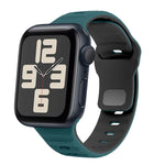 สายรัดนาฬิกาซิลิโคนแบบหัวเข็มขัดกลับลายคลื่น สำหรับ Apple Watch Series 10 ขนาด 46 มม., สำหรับ Apple Watch Series 10 ขนาด 42 มม., สำหรับ Apple Watch SE 2023 ขนาด 44 มม., สำหรับ Apple Watch SE 2023 ขนาด 40 มม.