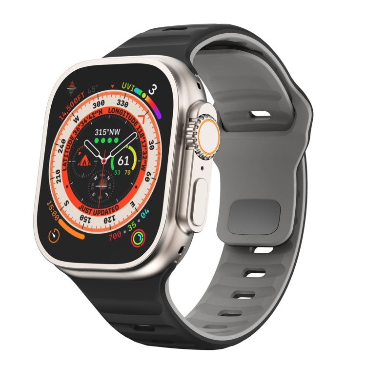 สายรัดนาฬิกาซิลิโคนแบบหัวเข็มขัดกลับลายคลื่น สำหรับ Apple Watch Ultra 2 ขนาด 49 มม., สำหรับ Apple Watch Series 9 ขนาด 45 มม., สำหรับ Apple Watch Series 9 ขนาด 41 มม., สำหรับ Apple Watch Ultra ขนาด 49 มม.