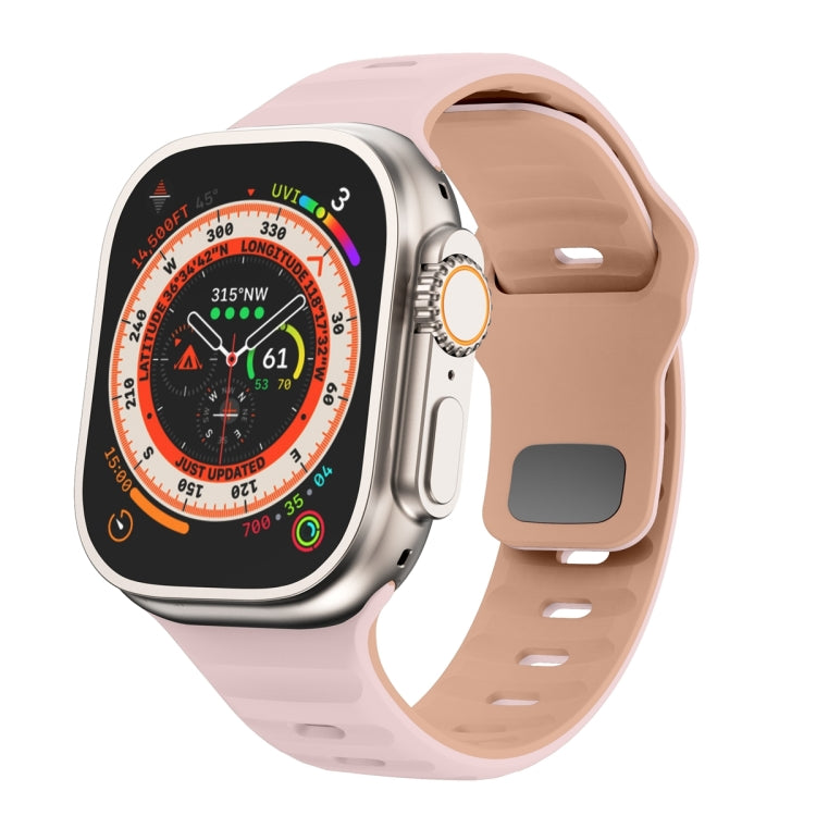 สายรัดนาฬิกาซิลิโคนแบบหัวเข็มขัดกลับลายคลื่น สำหรับ Apple Watch Ultra 2 ขนาด 49 มม., สำหรับ Apple Watch Series 9 ขนาด 45 มม., สำหรับ Apple Watch Series 9 ขนาด 41 มม., สำหรับ Apple Watch Ultra ขนาด 49 มม.