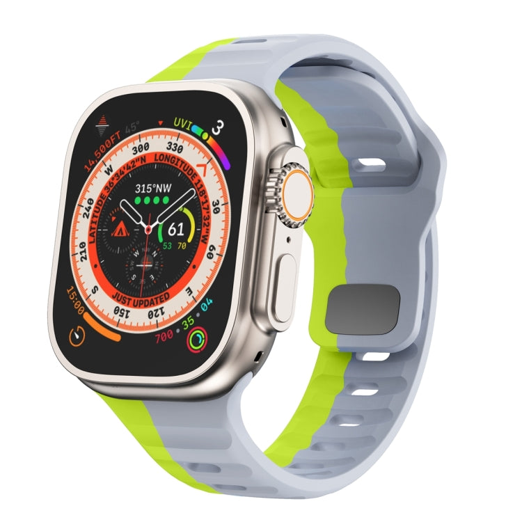 สายรัดนาฬิกาซิลิโคนแบบหัวเข็มขัดกลับลายคลื่น สำหรับ Apple Watch Ultra 2 ขนาด 49 มม., สำหรับ Apple Watch Series 9 ขนาด 45 มม., สำหรับ Apple Watch Series 9 ขนาด 41 มม., สำหรับ Apple Watch Ultra ขนาด 49 มม.