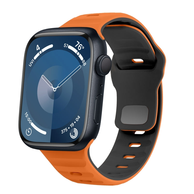 สายรัดนาฬิกาซิลิโคนแบบหัวเข็มขัดกลับลายคลื่น สำหรับ Apple Watch Ultra 2 ขนาด 49 มม., สำหรับ Apple Watch Series 9 ขนาด 45 มม., สำหรับ Apple Watch Series 9 ขนาด 41 มม., สำหรับ Apple Watch Ultra ขนาด 49 มม.