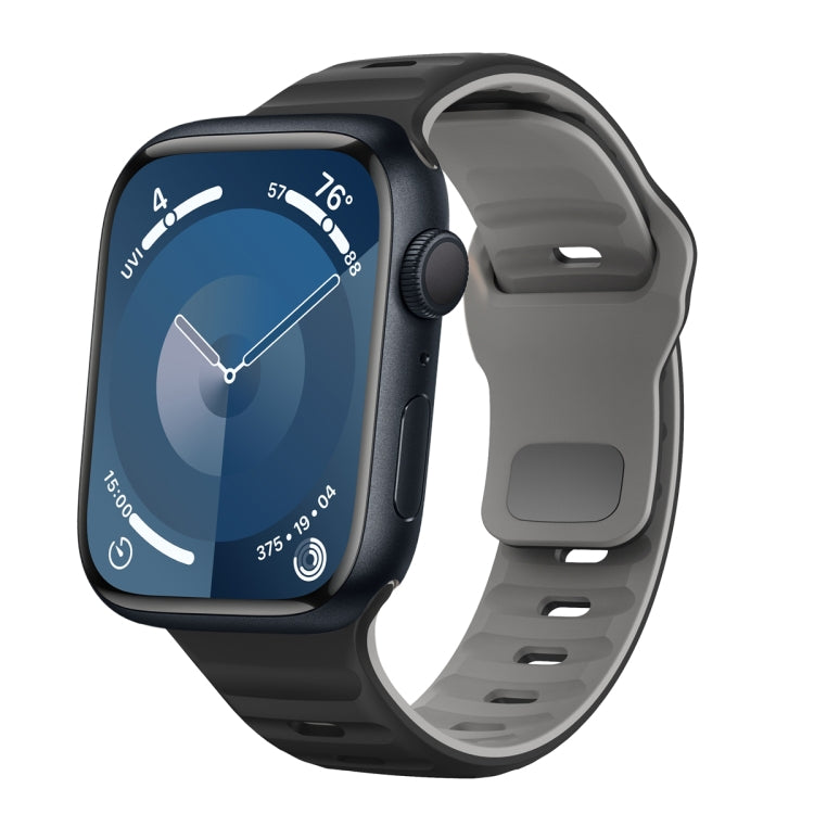 สายรัดนาฬิกาซิลิโคนแบบหัวเข็มขัดกลับลายคลื่น สำหรับ Apple Watch Ultra 2 ขนาด 49 มม., สำหรับ Apple Watch Series 9 ขนาด 45 มม., สำหรับ Apple Watch Series 9 ขนาด 41 มม., สำหรับ Apple Watch Ultra ขนาด 49 มม.