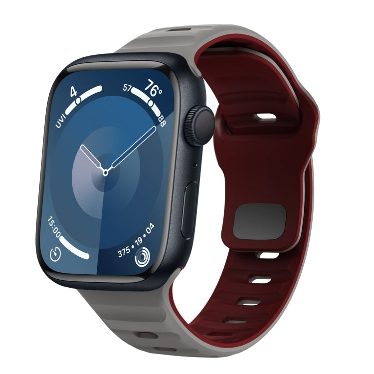 สายรัดนาฬิกาซิลิโคนแบบหัวเข็มขัดกลับลายคลื่น สำหรับ Apple Watch Ultra 2 ขนาด 49 มม., สำหรับ Apple Watch Series 9 ขนาด 45 มม., สำหรับ Apple Watch Series 9 ขนาด 41 มม., สำหรับ Apple Watch Ultra ขนาด 49 มม.