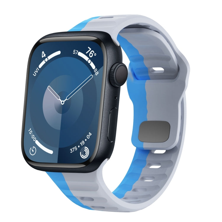 สายรัดนาฬิกาซิลิโคนแบบหัวเข็มขัดกลับลายคลื่น สำหรับ Apple Watch Ultra 2 ขนาด 49 มม., สำหรับ Apple Watch Series 9 ขนาด 45 มม., สำหรับ Apple Watch Series 9 ขนาด 41 มม., สำหรับ Apple Watch Ultra ขนาด 49 มม.