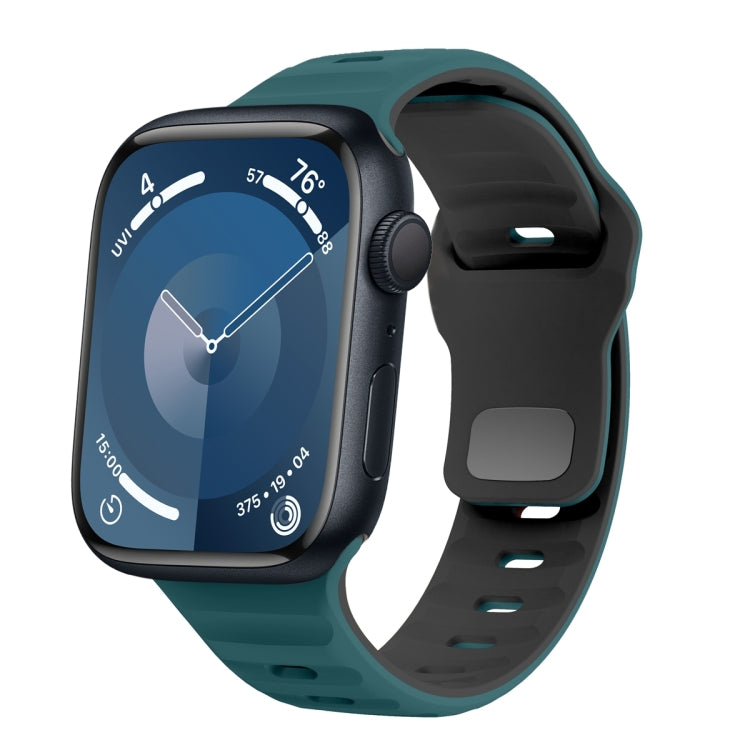 สายรัดนาฬิกาซิลิโคนแบบหัวเข็มขัดกลับลายคลื่น สำหรับ Apple Watch Ultra 2 ขนาด 49 มม., สำหรับ Apple Watch Series 9 ขนาด 45 มม., สำหรับ Apple Watch Series 9 ขนาด 41 มม., สำหรับ Apple Watch Ultra ขนาด 49 มม.