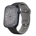 สายรัดนาฬิกาซิลิโคนแบบหัวเข็มขัดกลับลายคลื่น สำหรับ Apple Watch Series 8 ขนาด 41 มม., สำหรับ Apple Watch Series 8 ขนาด 45 มม., สำหรับ Apple Watch SE 2022 ขนาด 40 มม., สำหรับ Apple Watch SE 2022 ขนาด 44 มม.