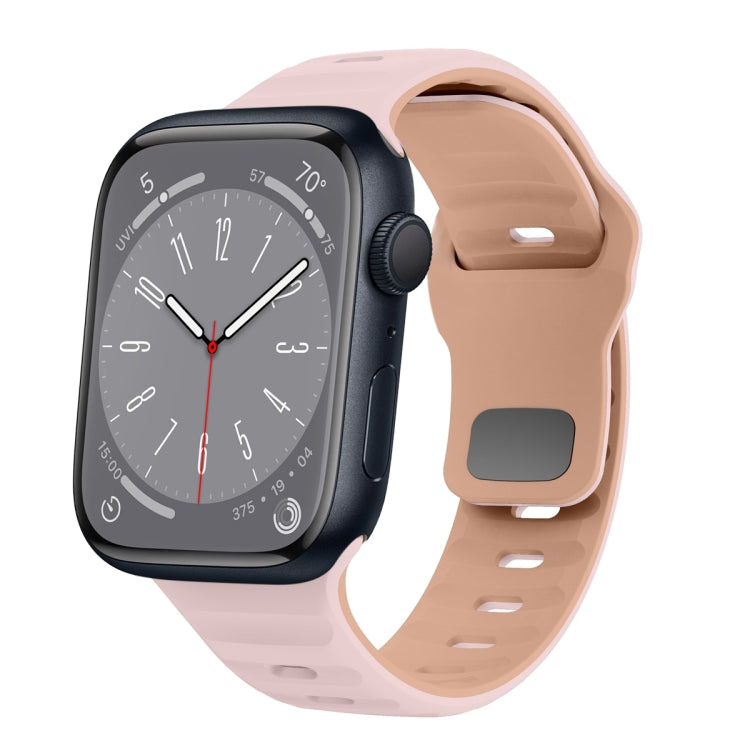 สายรัดนาฬิกาซิลิโคนแบบหัวเข็มขัดกลับลายคลื่น สำหรับ Apple Watch Series 8 ขนาด 41 มม., สำหรับ Apple Watch Series 8 ขนาด 45 มม., สำหรับ Apple Watch SE 2022 ขนาด 40 มม., สำหรับ Apple Watch SE 2022 ขนาด 44 มม.
