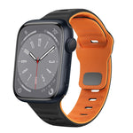 สายรัดนาฬิกาซิลิโคนแบบหัวเข็มขัดกลับลายคลื่น สำหรับ Apple Watch Series 8 ขนาด 41 มม., สำหรับ Apple Watch Series 8 ขนาด 45 มม., สำหรับ Apple Watch SE 2022 ขนาด 40 มม., สำหรับ Apple Watch SE 2022 ขนาด 44 มม.
