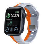 สายรัดนาฬิกาซิลิโคนแบบหัวเข็มขัดกลับลายคลื่น สำหรับ Apple Watch Series 8 ขนาด 41 มม., สำหรับ Apple Watch Series 8 ขนาด 45 มม., สำหรับ Apple Watch SE 2022 ขนาด 40 มม., สำหรับ Apple Watch SE 2022 ขนาด 44 มม.