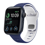 สายรัดนาฬิกาซิลิโคนแบบหัวเข็มขัดกลับลายคลื่น สำหรับ Apple Watch Series 8 ขนาด 41 มม., สำหรับ Apple Watch Series 8 ขนาด 45 มม., สำหรับ Apple Watch SE 2022 ขนาด 40 มม., สำหรับ Apple Watch SE 2022 ขนาด 44 มม.