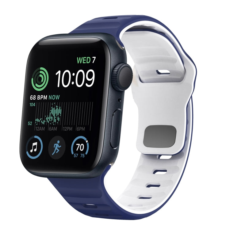 Wave Texture Reverse Buckle Silicone Watch Band, For Apple Watch Series 7 41mm, For Apple Watch Series 7 45mm, For Apple Watch SE 40mm, For Apple Watch SE 44mm